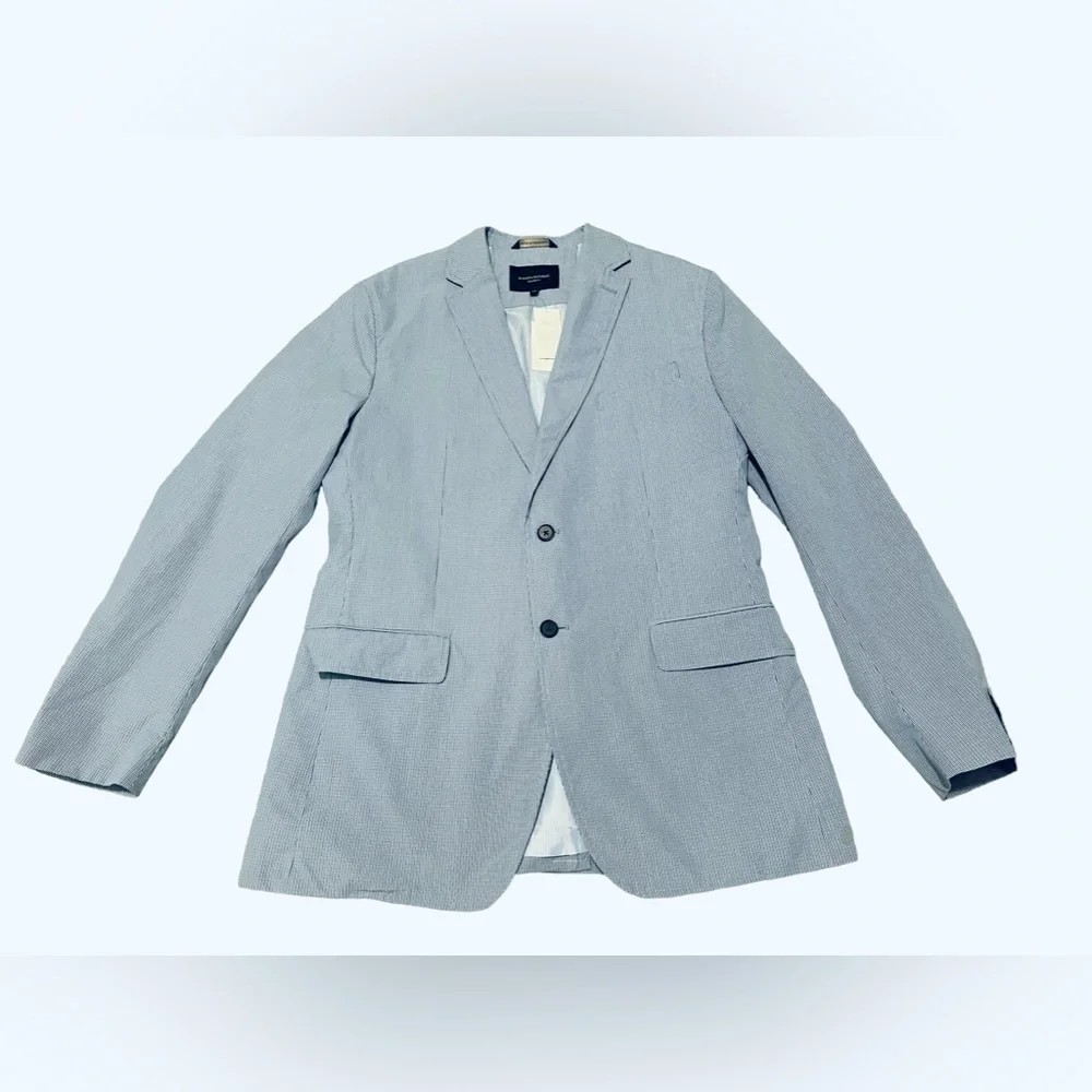 Banana Republic Light Blue Seersucker Sport Coat Blazer
